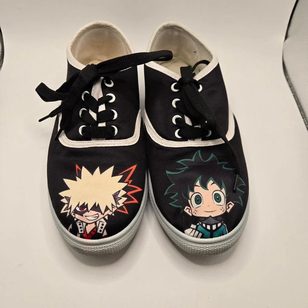Ground Up My Hero Academia size 7 Sneakers Kids  Black Deku Bakugo Anime (S11)